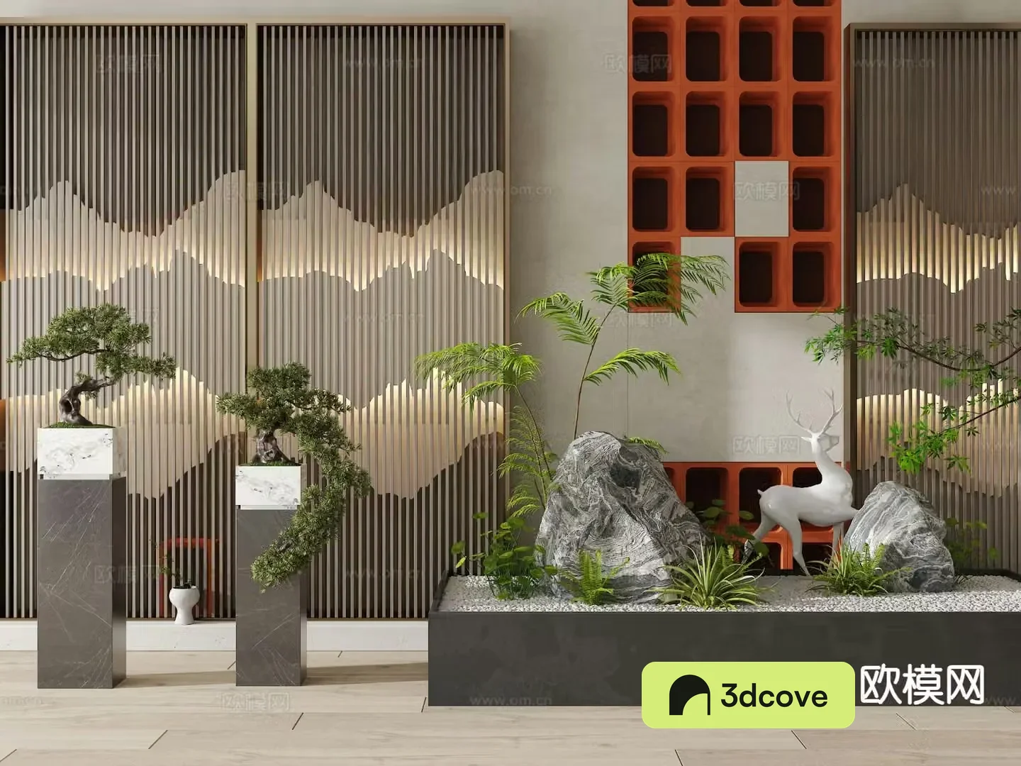 New Chinese style indoor sketch rockery sketch