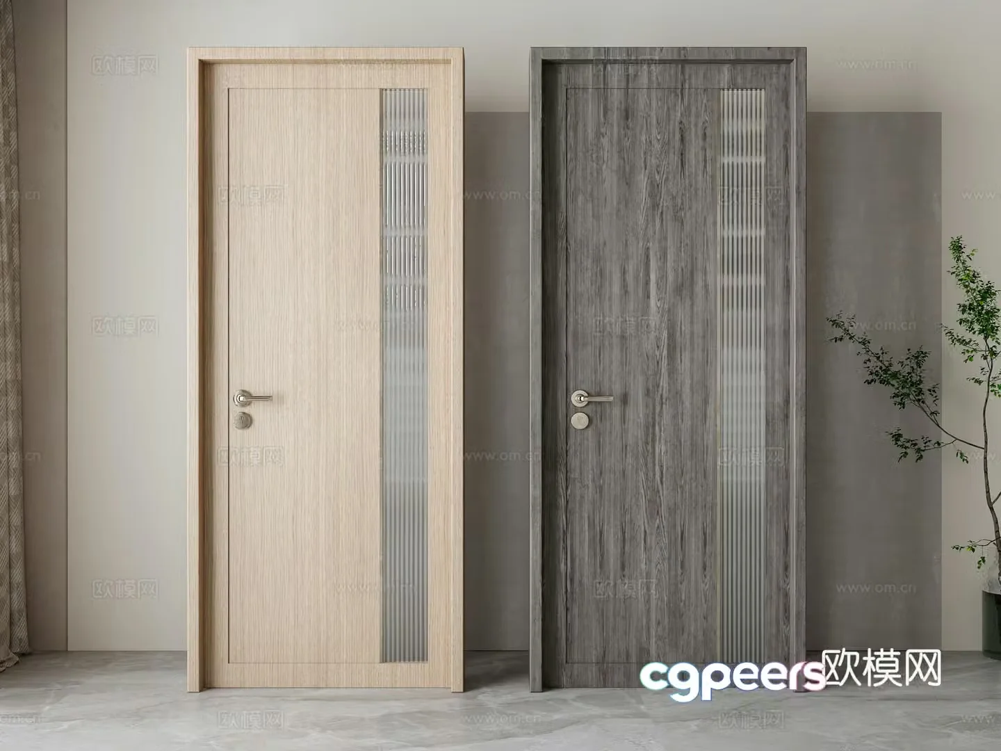 Wasabi door single-open door swing door 3D model