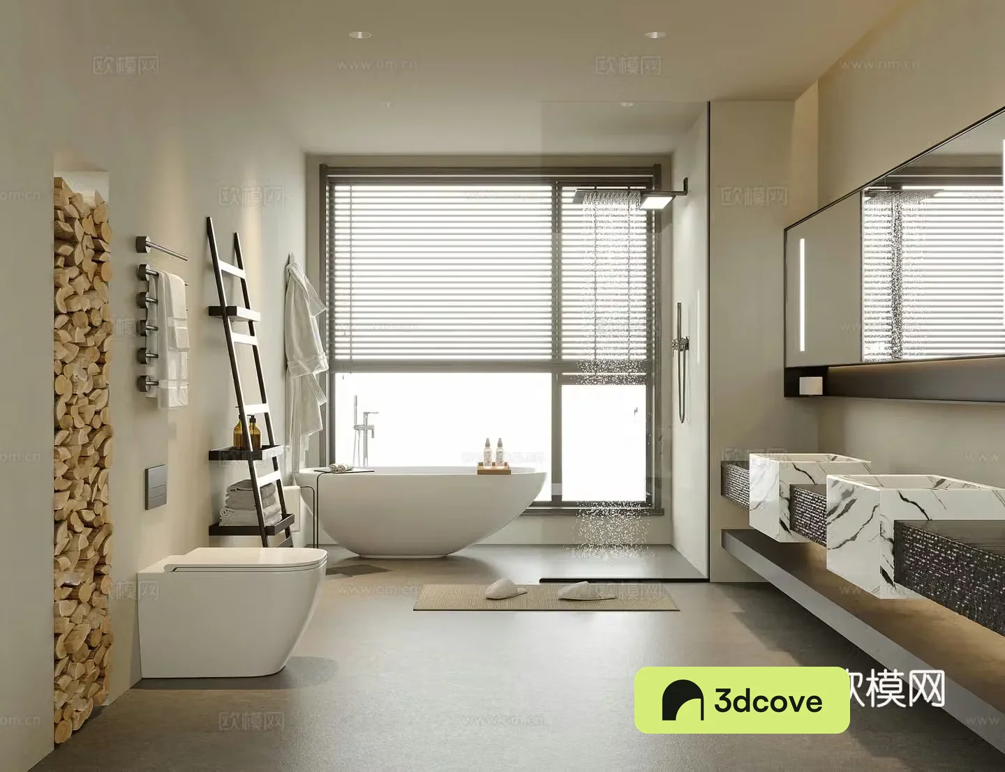 Modern hotel bathroom B&B bathroom sink bathtub