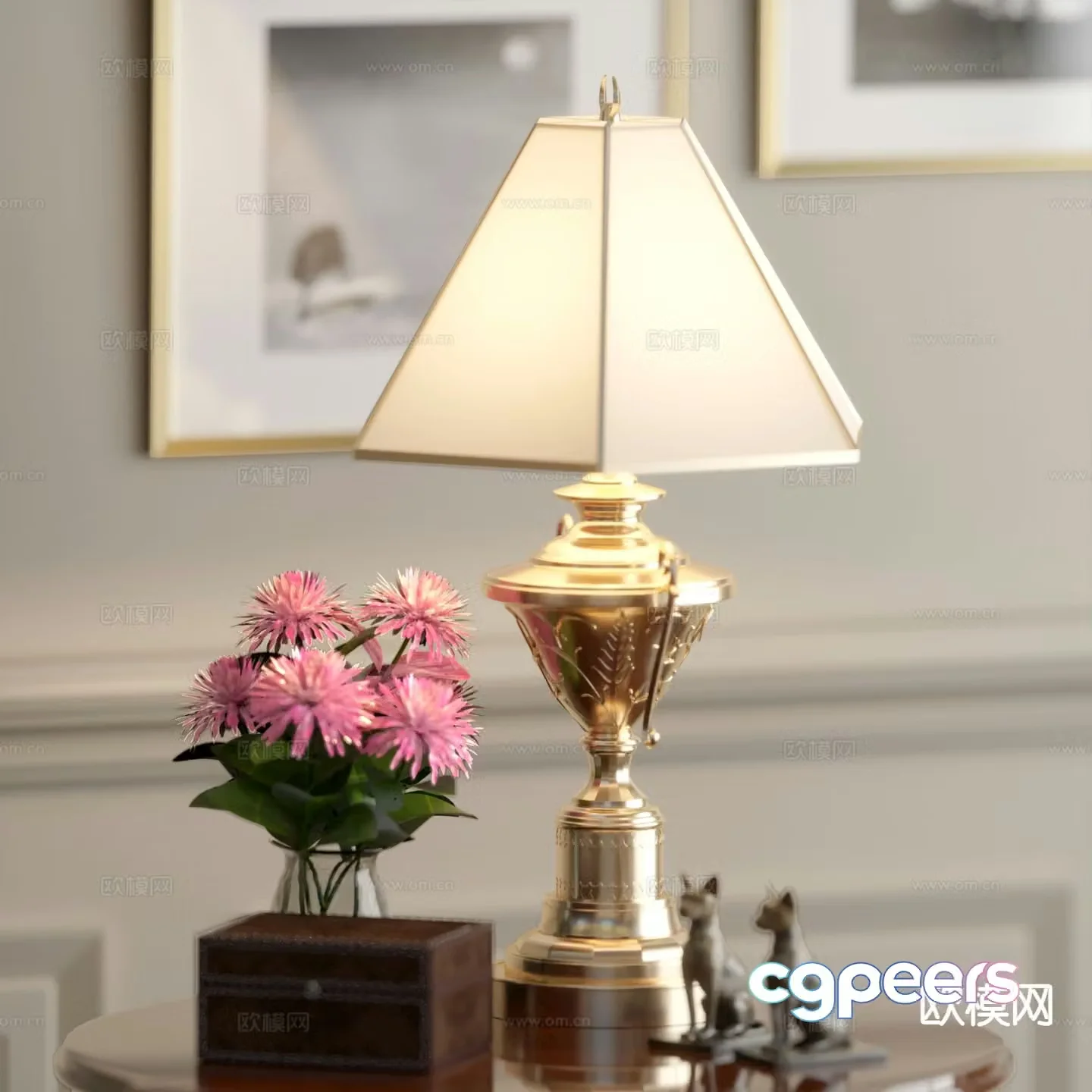 European desk lamp 3d model