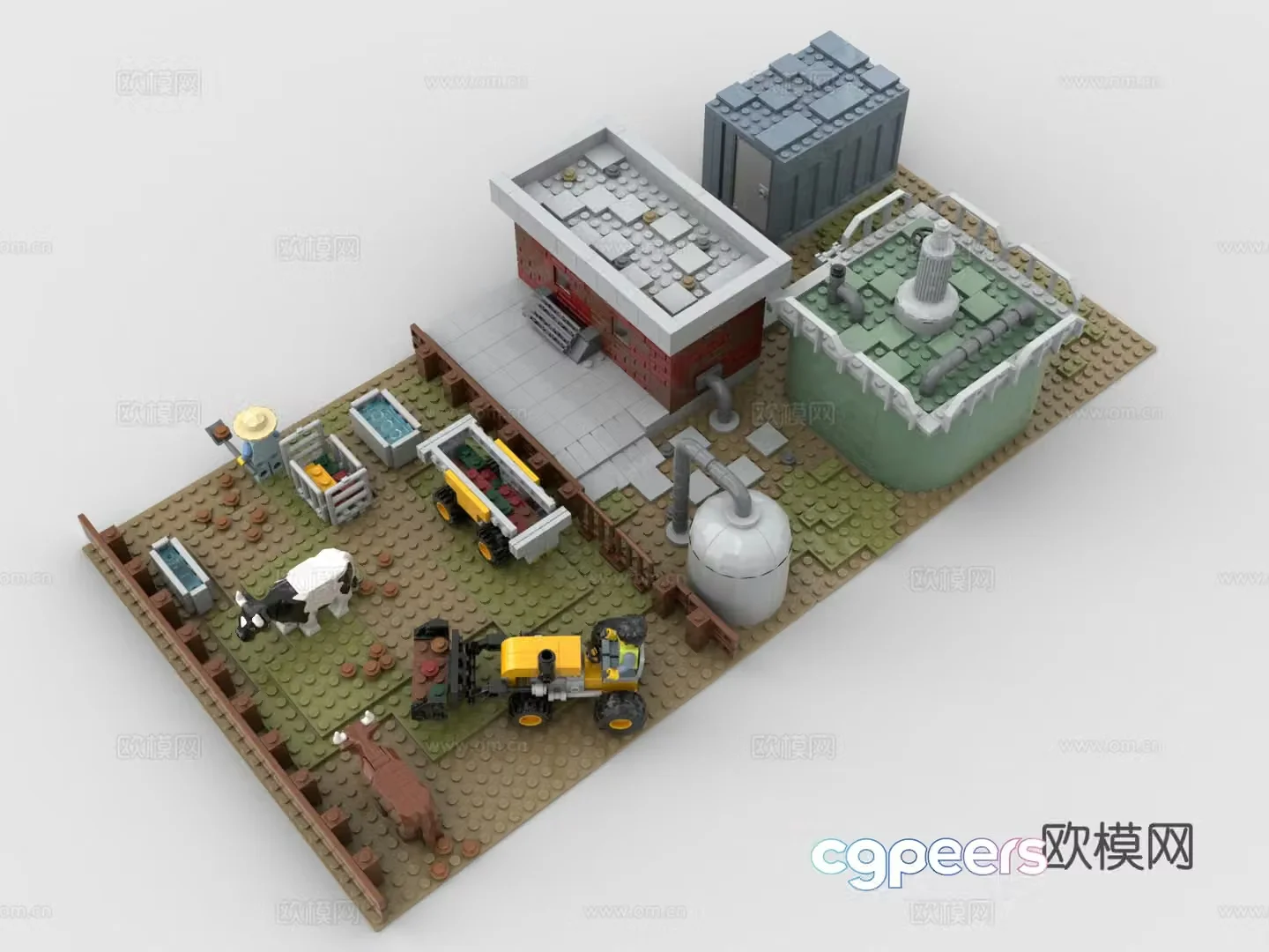 Lego LEGO toys building blocks farm repair shop ranch scene 3d model
