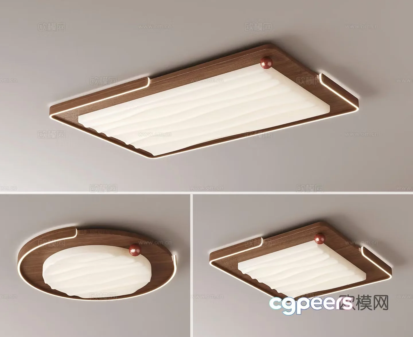 Middle-aged ceiling light 3D model