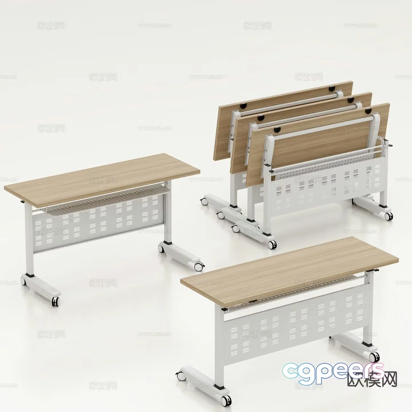 Folding training table training table 3d model