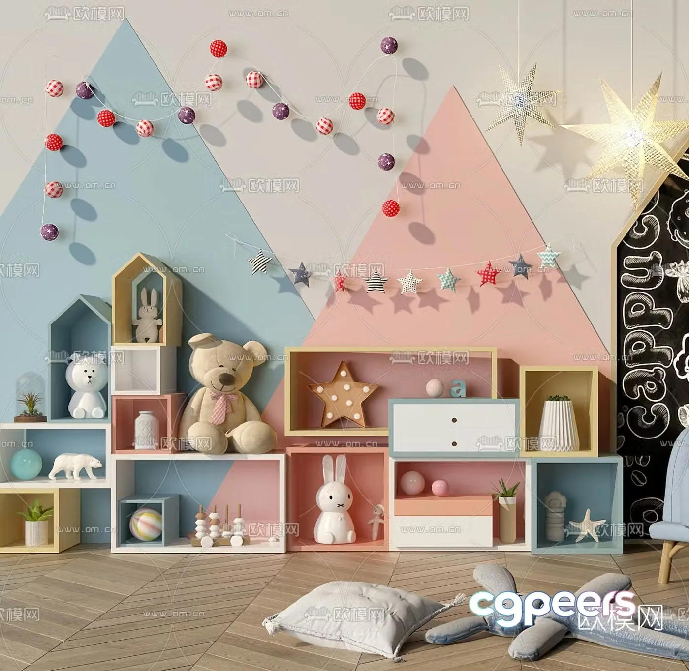 Nordic children’s decorative cabinet sofa toy 3d model