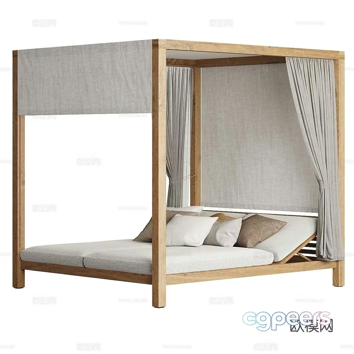 Double bed 3d model