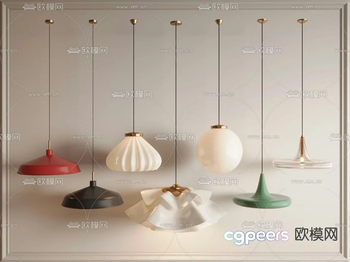 Art chandelier bedside chandelier 3d model