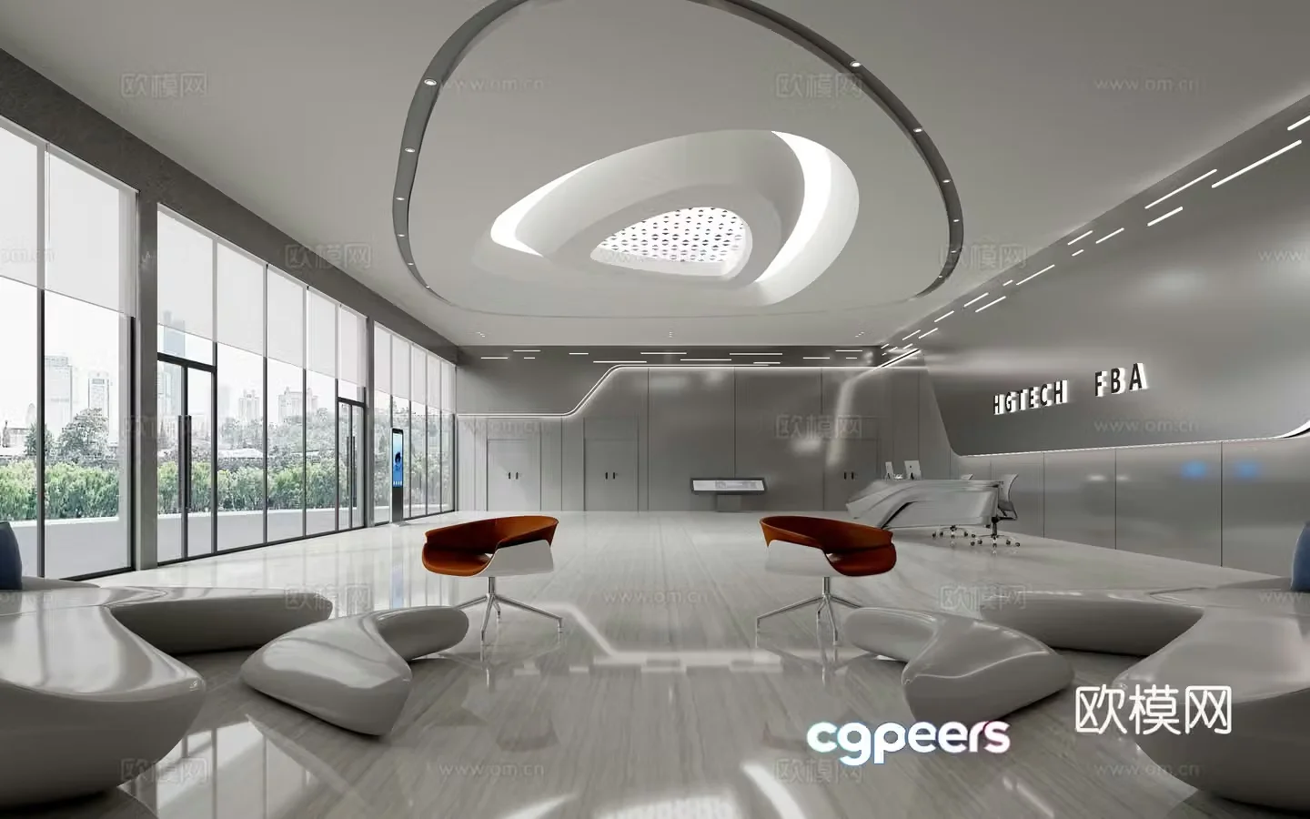 Modern reception hall 3d model