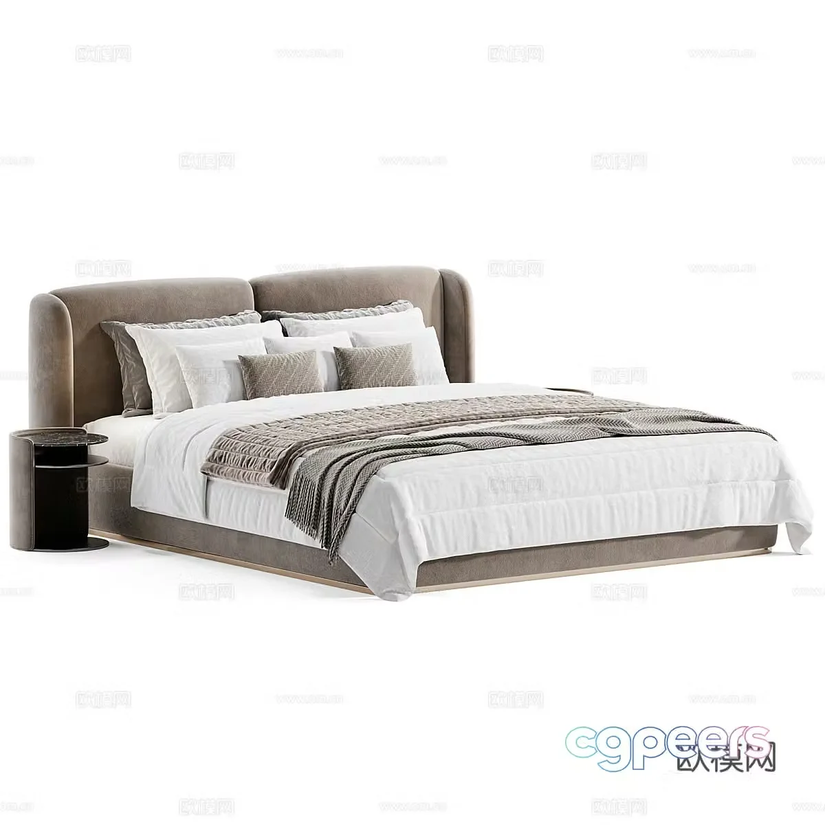 Italian double bed 3d model