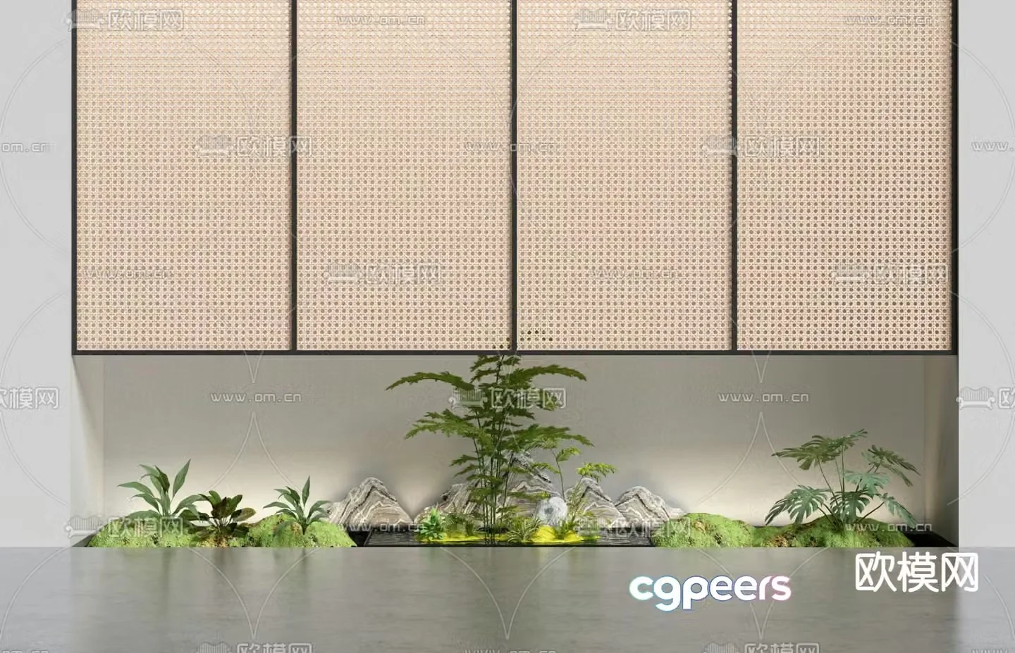 Indoor landscaping plant pile micro terrain 3d model