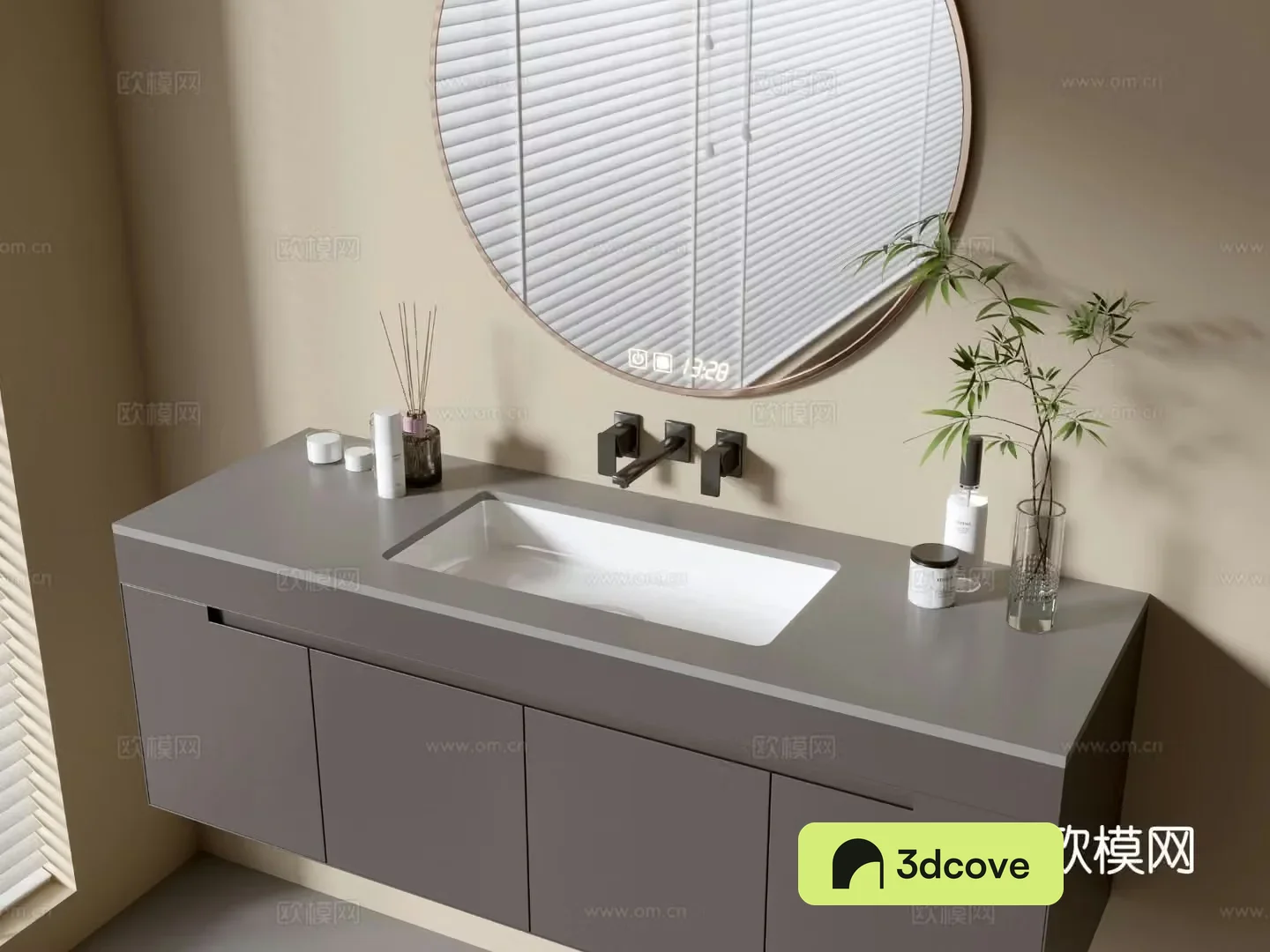 Modern bathroom cabinet bathroom basin bathroom ornaments mirror cabinet sink