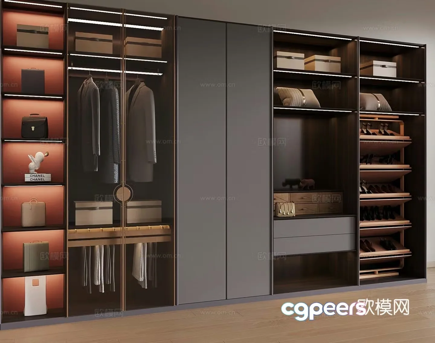 Italian style wardrobe wardrobe 3d model