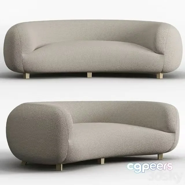 3ds Max Free – Gorgeous Large Three-Seat Danish Curved Sofa