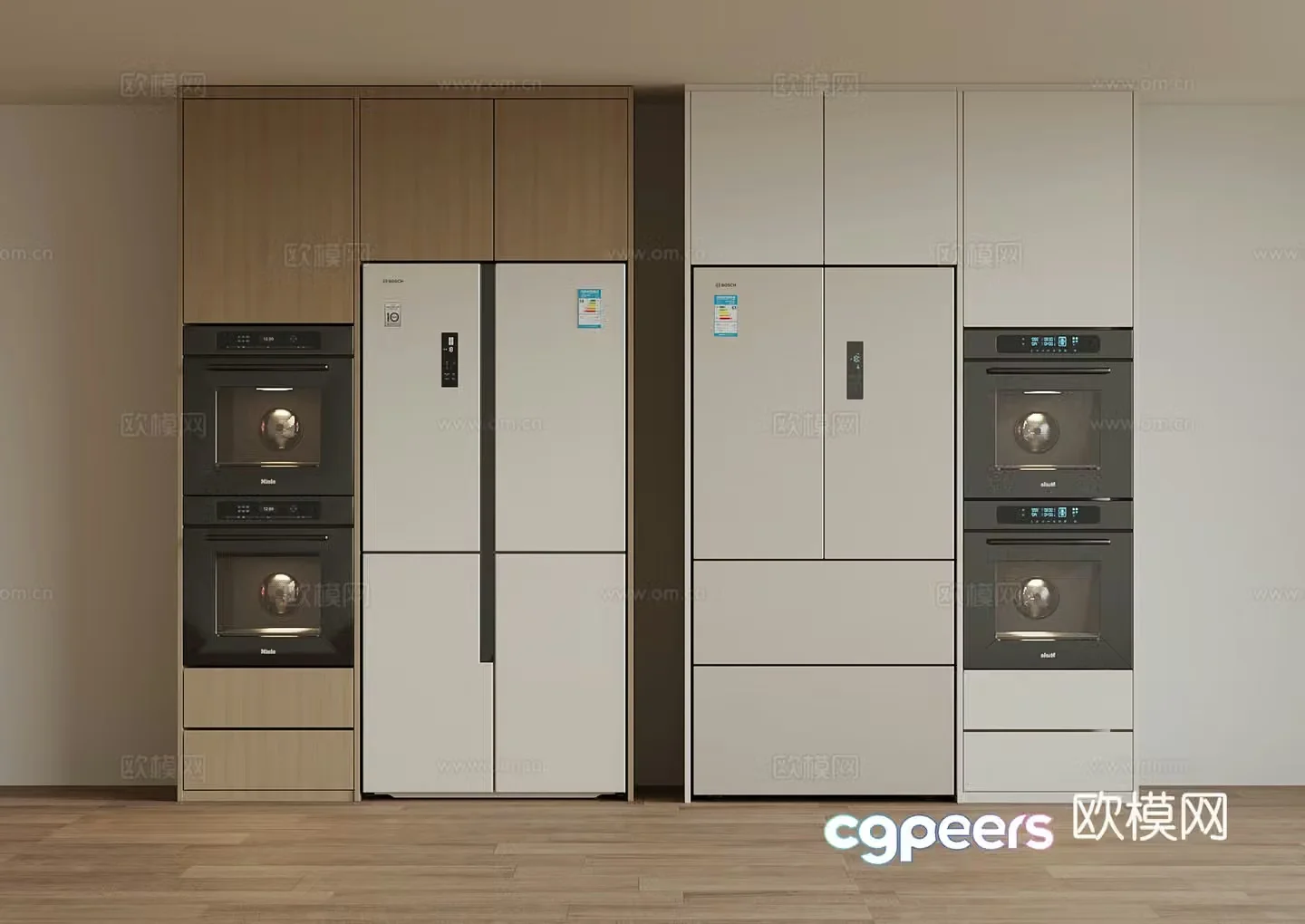 Modern refrigerator 3d model