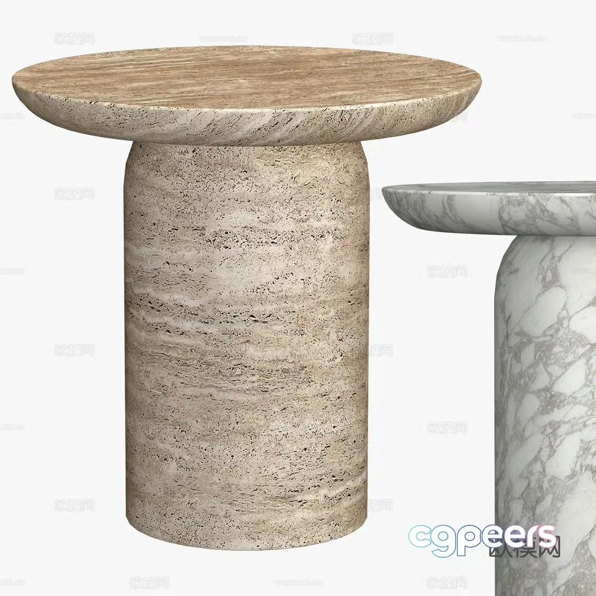 3D model of coffee table stone edge