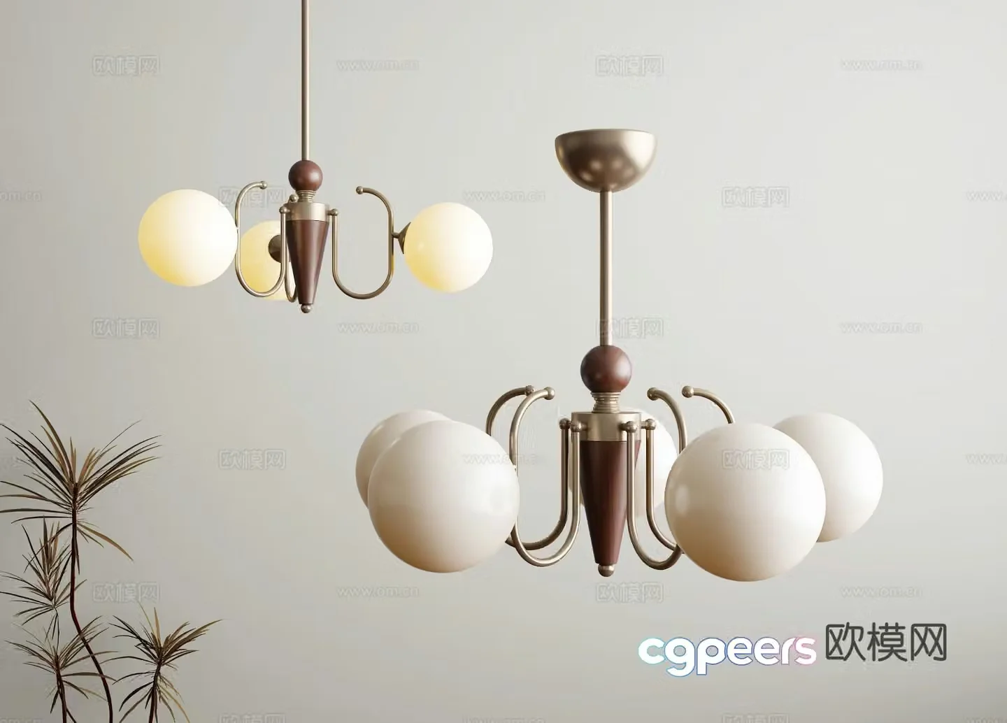 Medieval style chandelier living room chandelier 3d model
