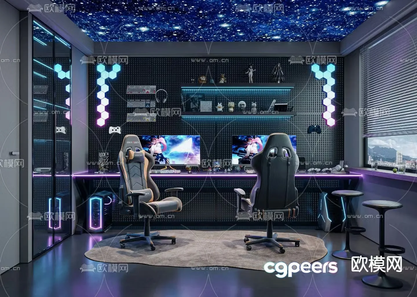Modern e-sports room 3d model