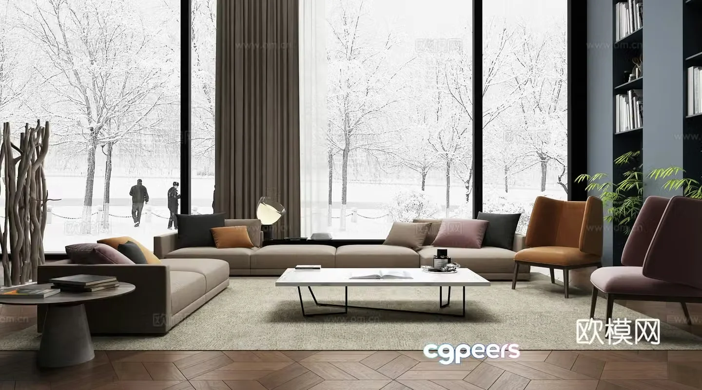Modern sectional sofa 3d model