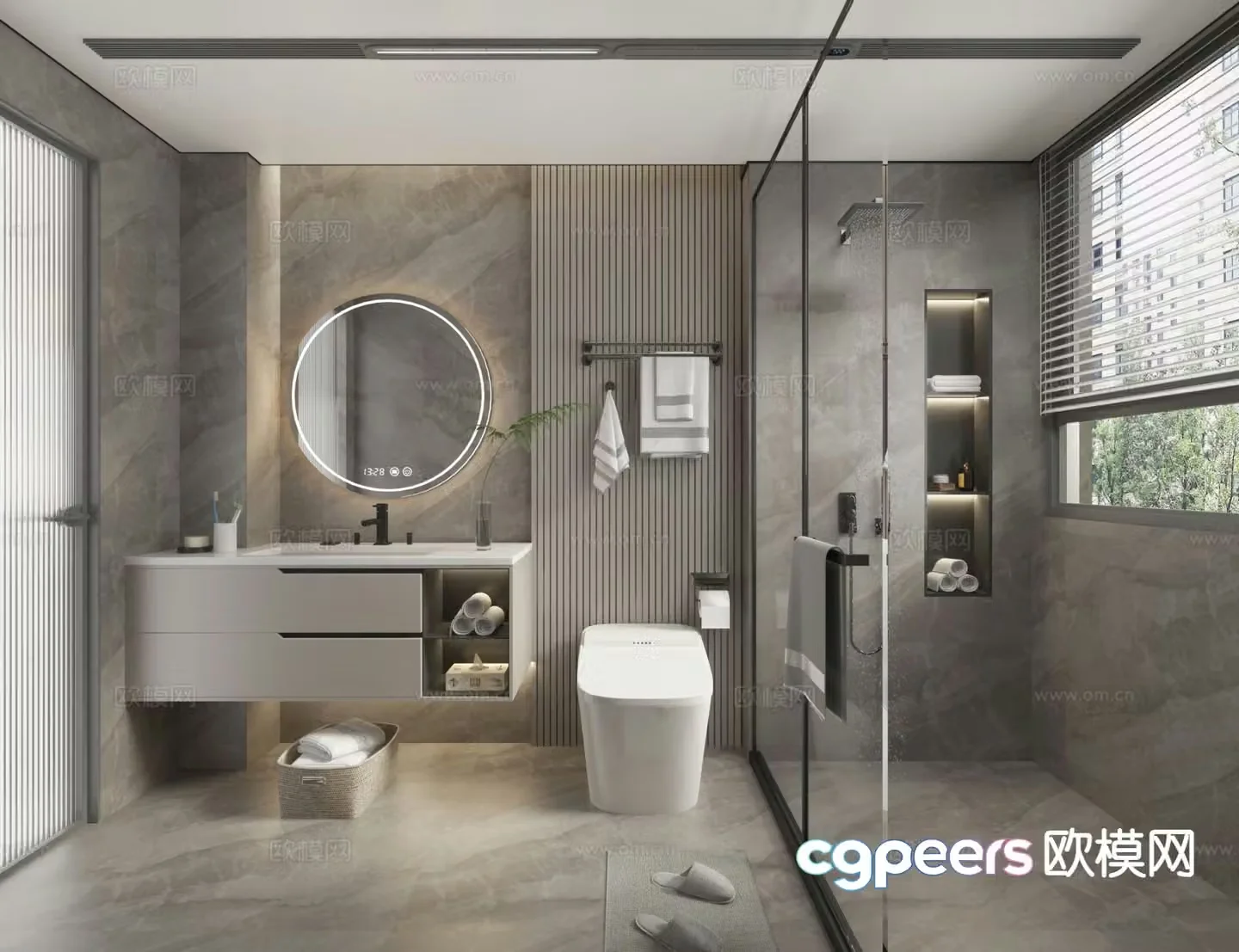 Modern bathroom bathroom toilet 3d model