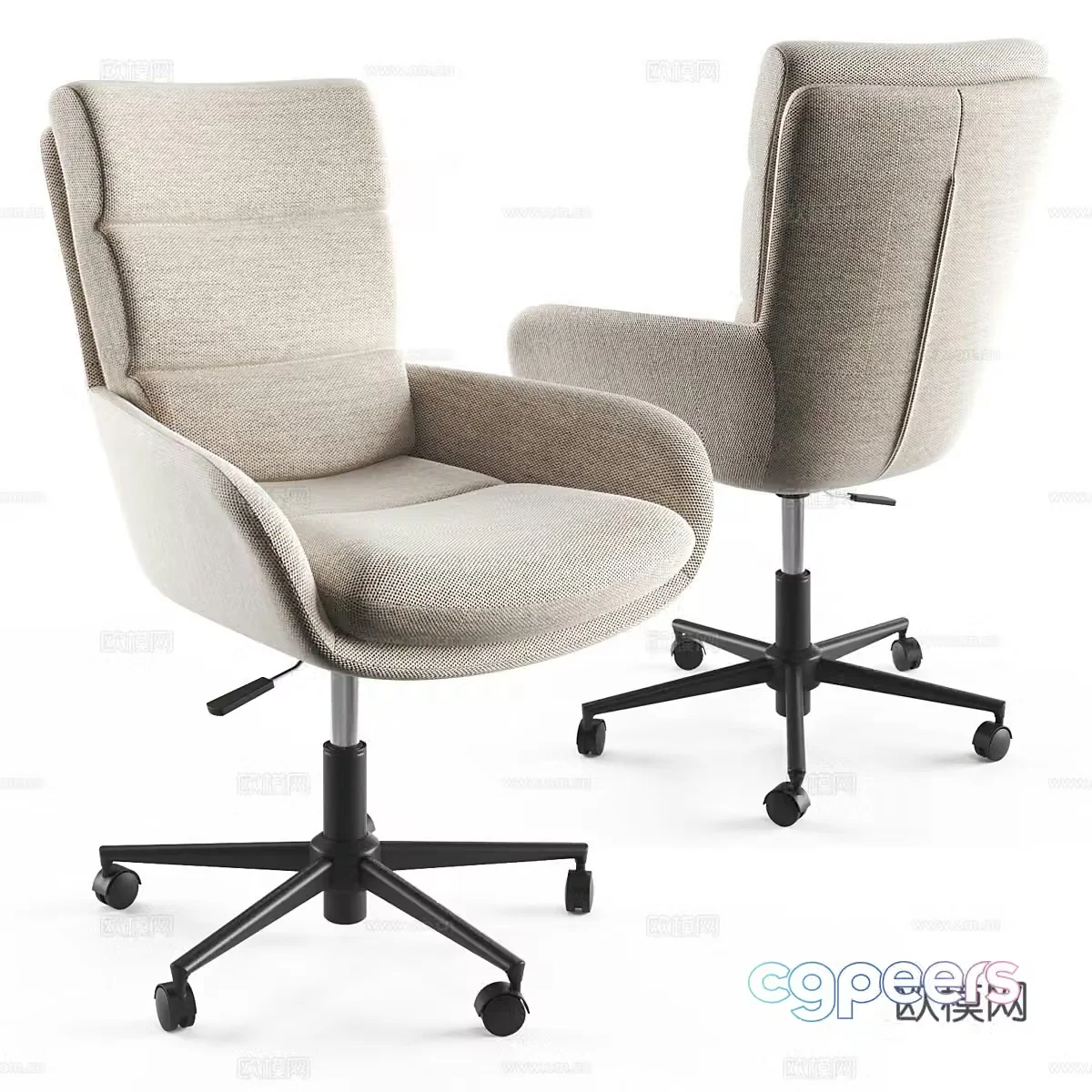 New Chinese style office chair book chair staff chair 3D model