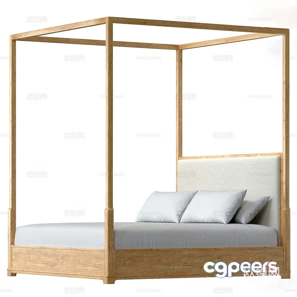 Background double bed 3d model