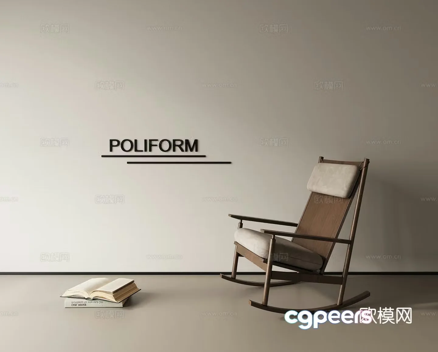Leisure chair rocking chair side chair 3d model