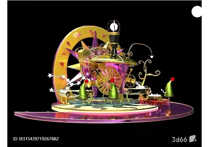 A Whimsical 3D-Rendered Scene Of A Moonlit Night 3D Model – 6066 – VRAY Render