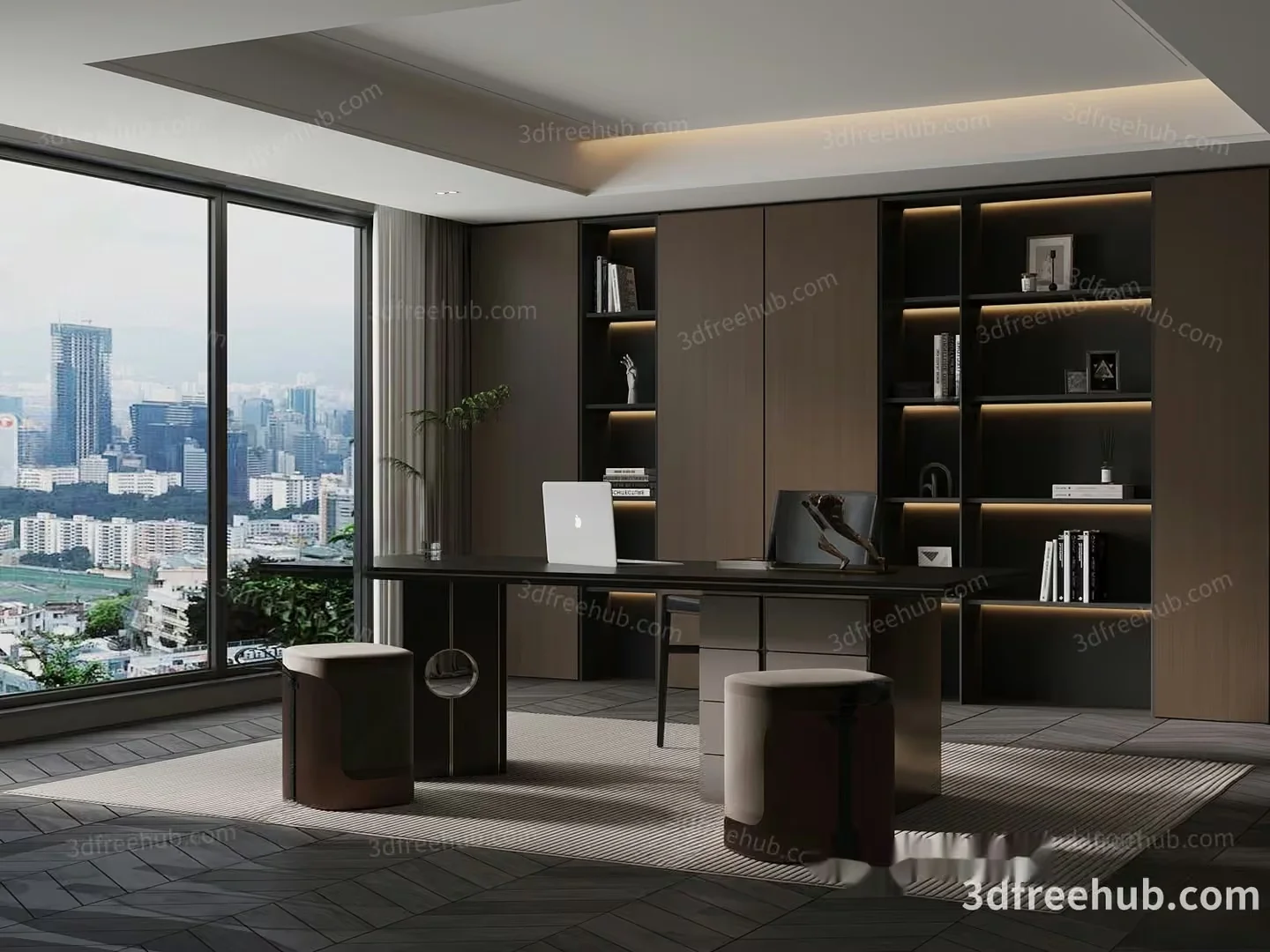 Modern Office Space 3D Model – 22874 – VRAY Render