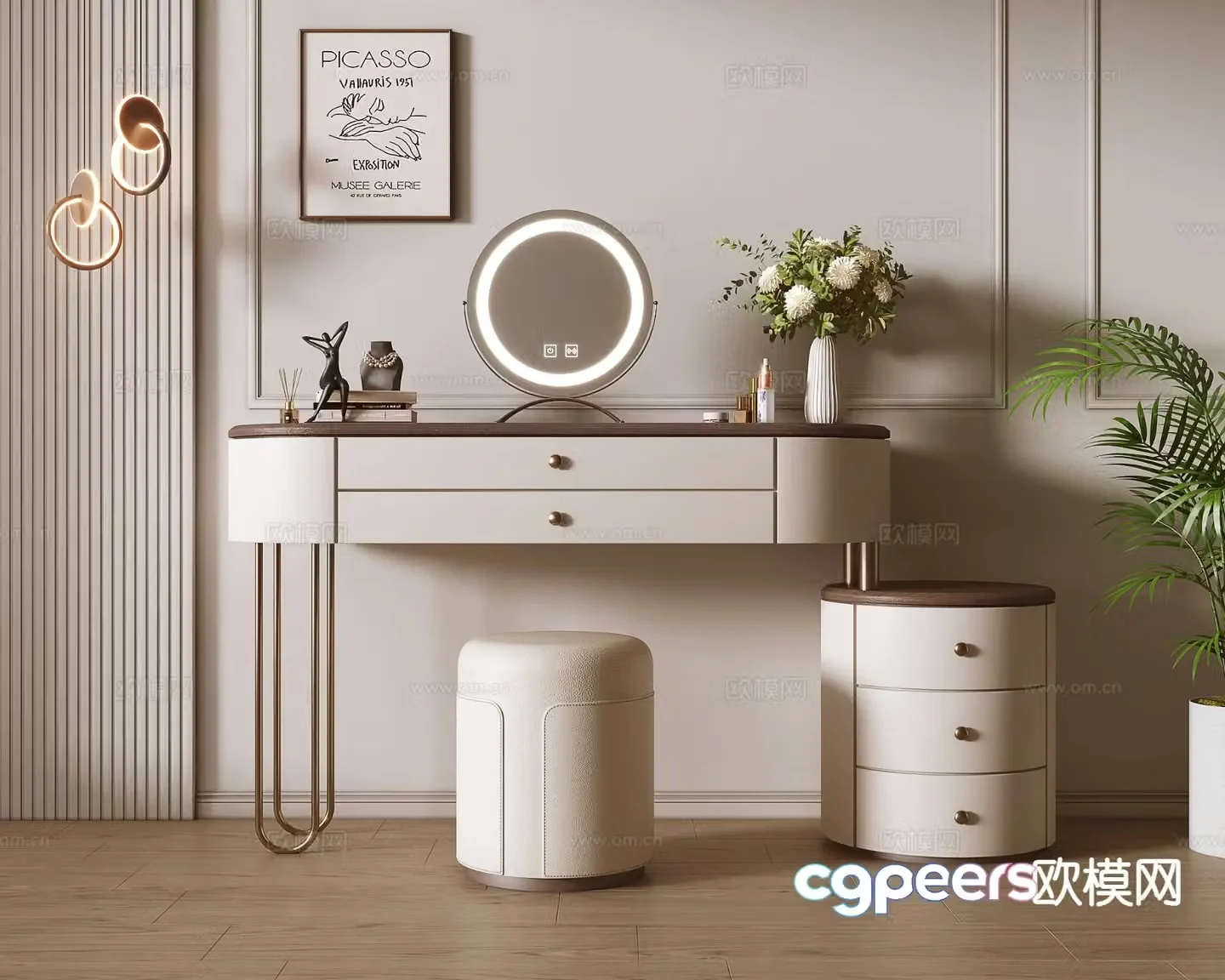 French dressing table dressing table 3d model