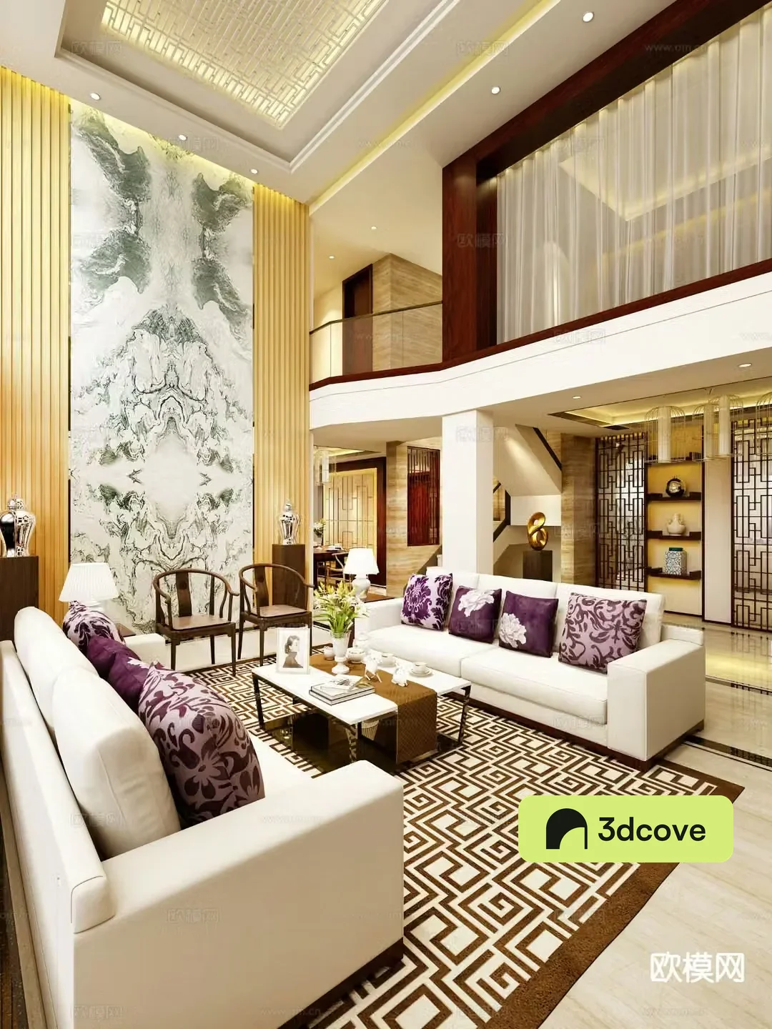 New Chinese style villa living room
