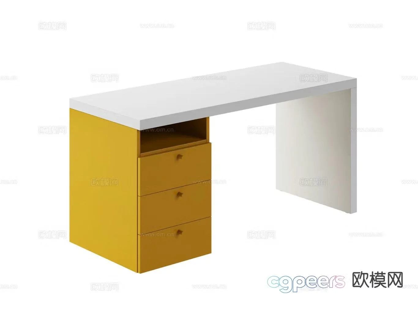 Simple desk computer desk 3d model