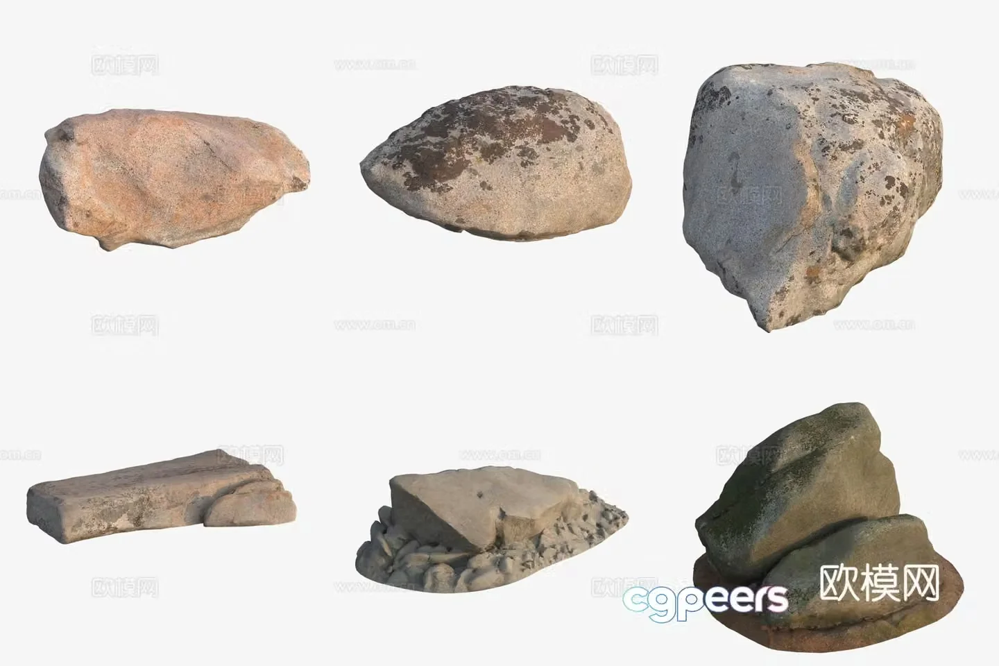 Big stone boulder rock 3d model