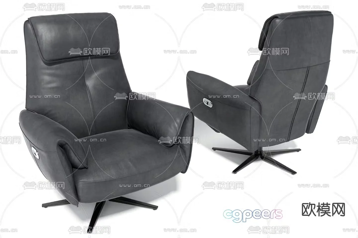 Leather office chair boss chair 3d model