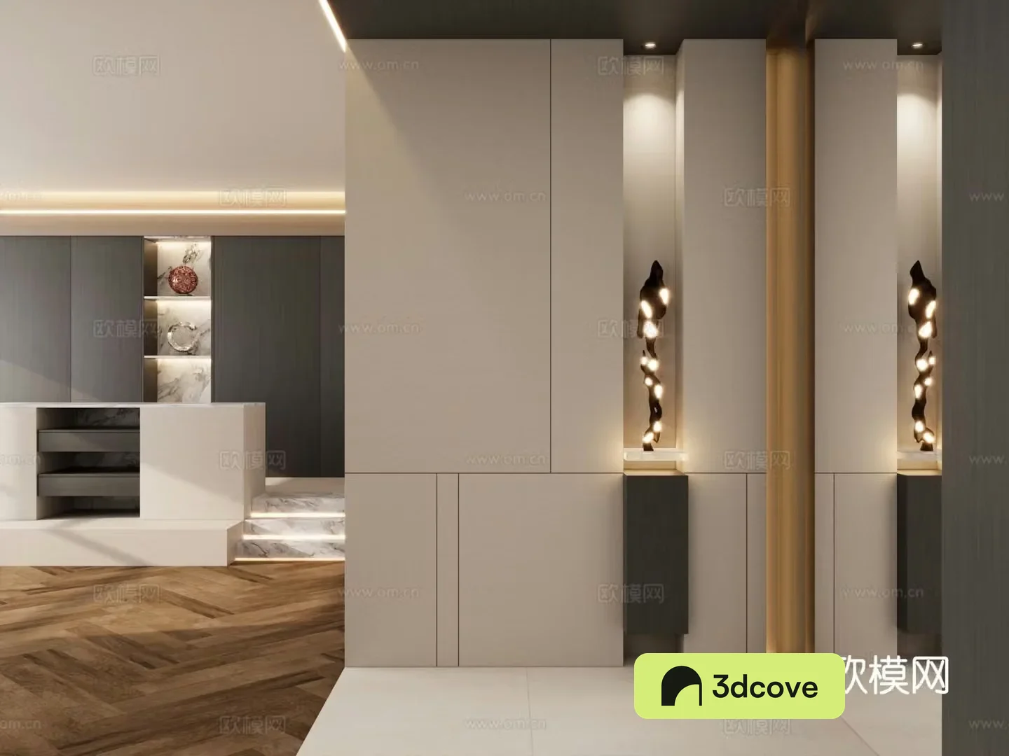 Italian style entrance hall partition