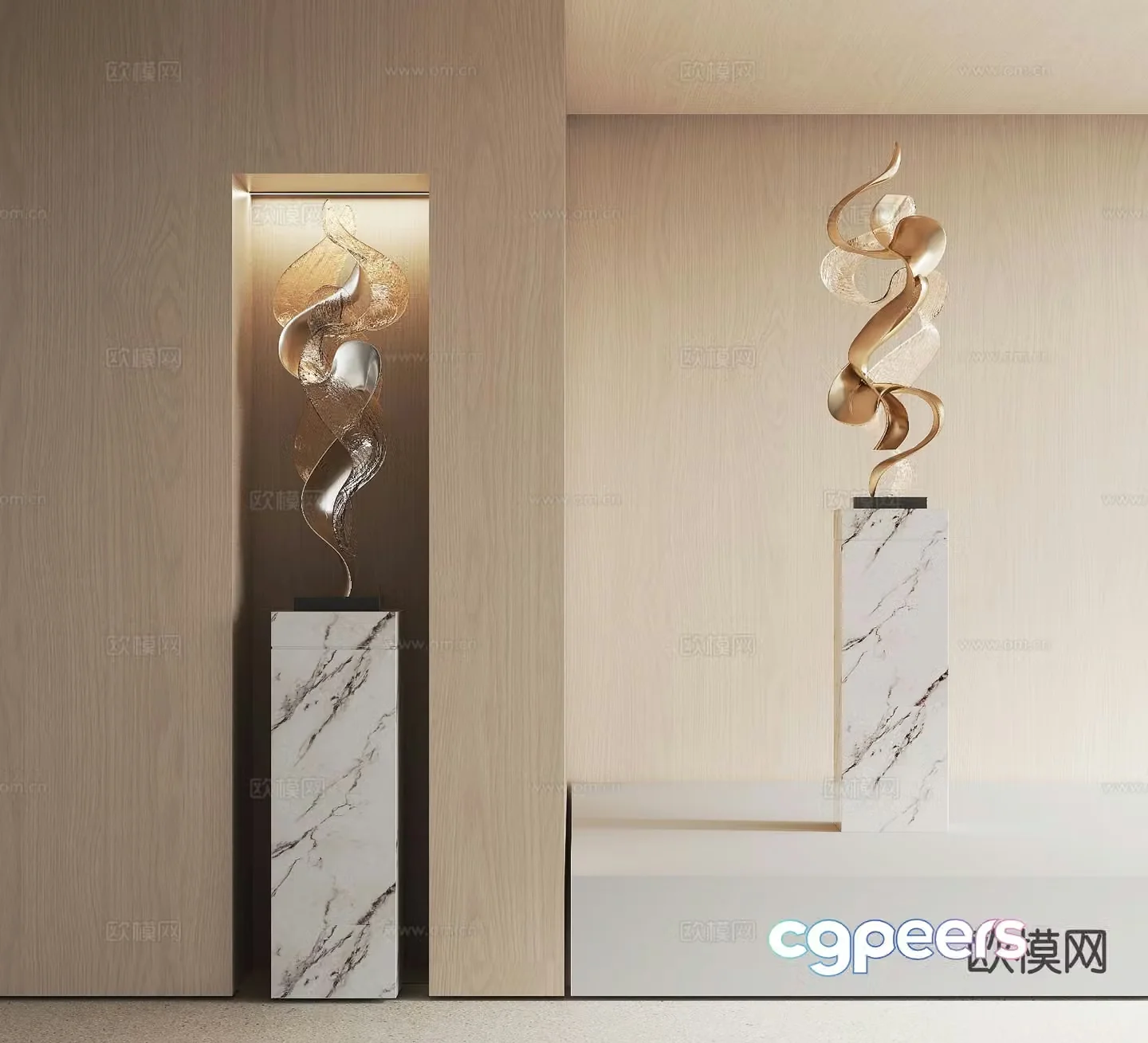 Light luxury abstract sculpture ornaments 3D model