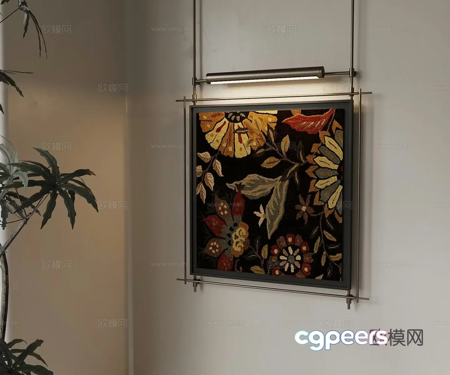 French retro style hanging paintings decorative paintings 3d model