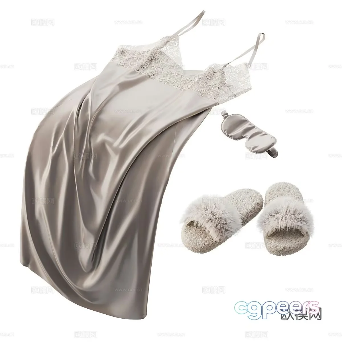 Cozy Slippers And Dress 3D Model – 787 – CORONA Render