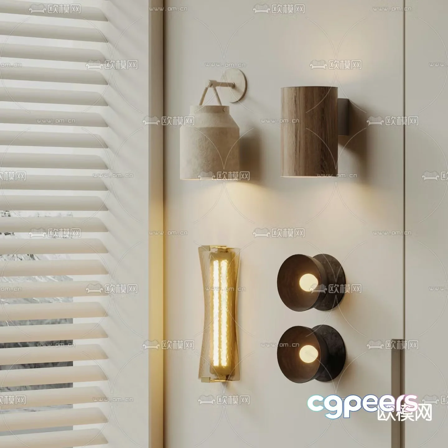 Wabi-sabi style wall lamp 3d model
