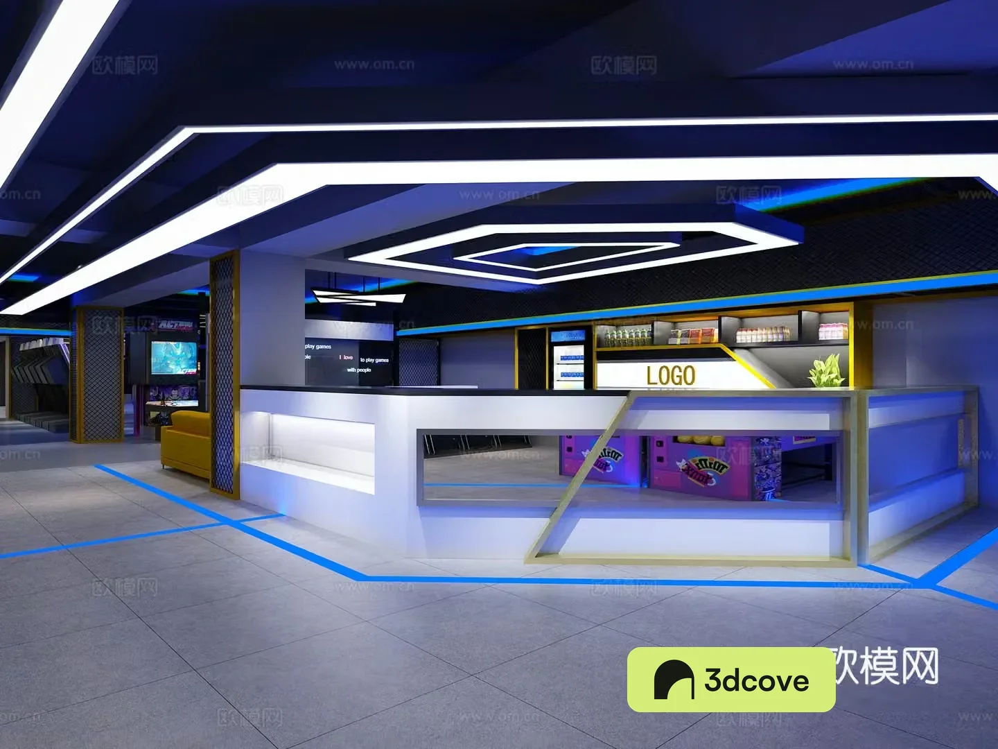 Modern game arcade entertainment city