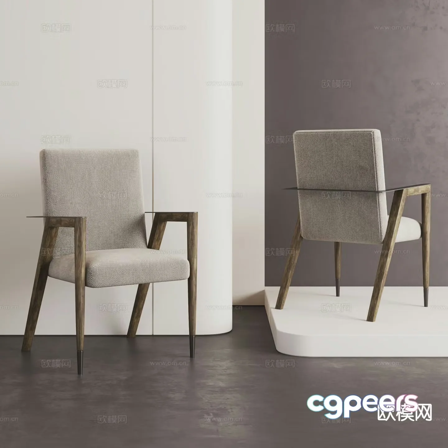 Medieval style chair dining chair 3d model