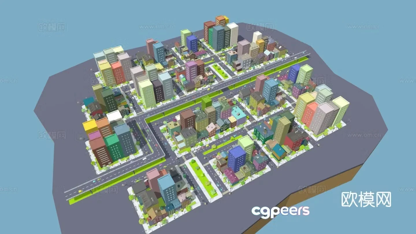 Fantasy city city aerial view 3d model