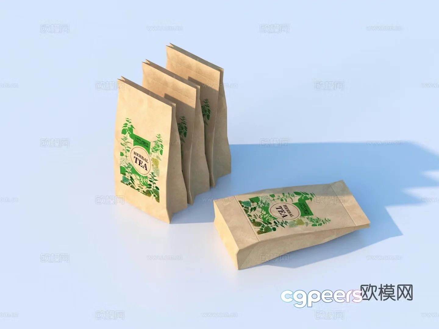 tea packaging bag 3d model