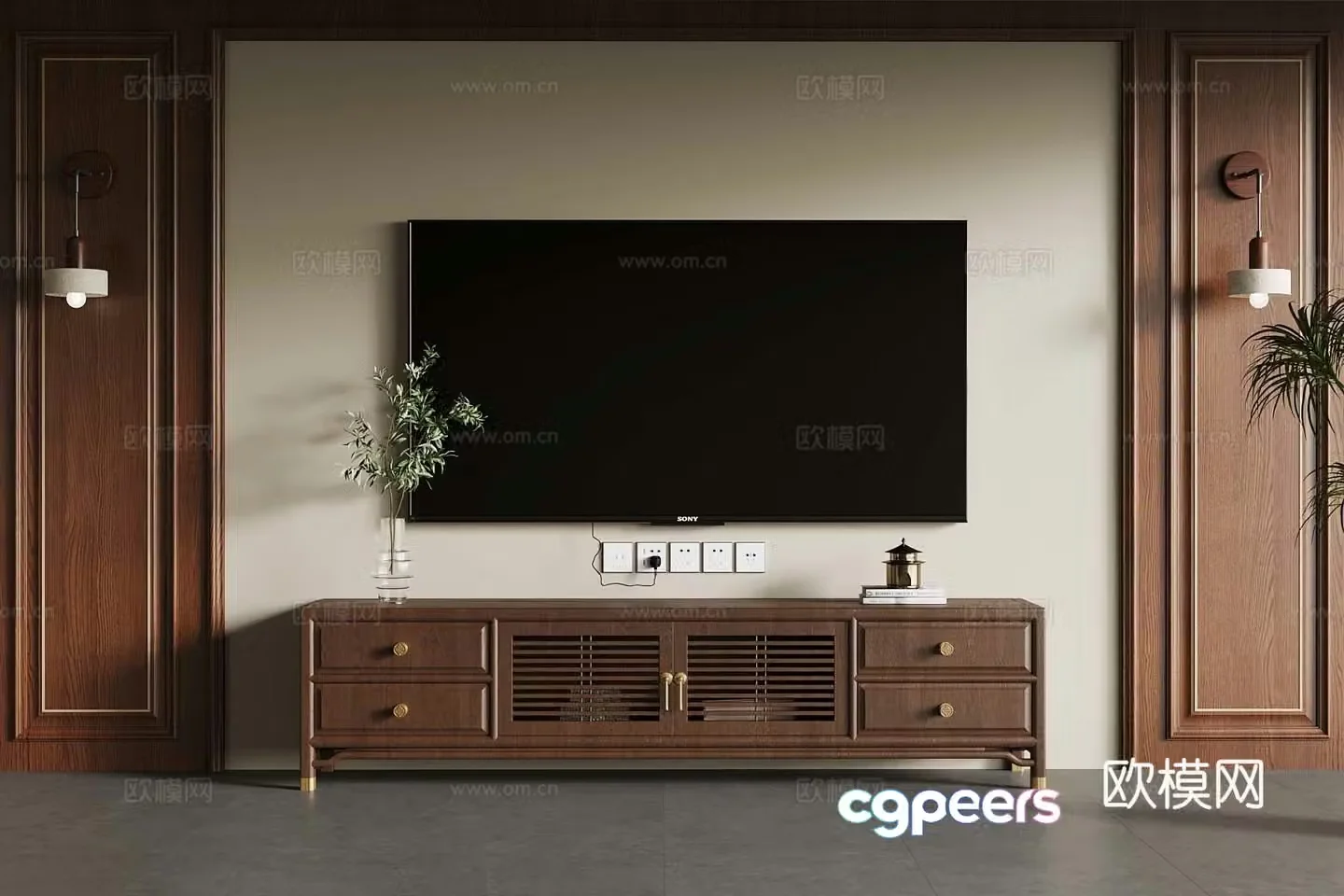 New Chinese TV cabinet 3D model