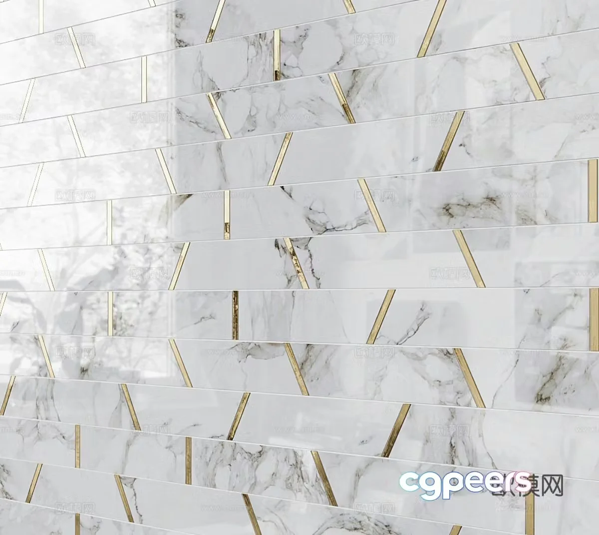 Modern simple stone wall marble parquet 3D model