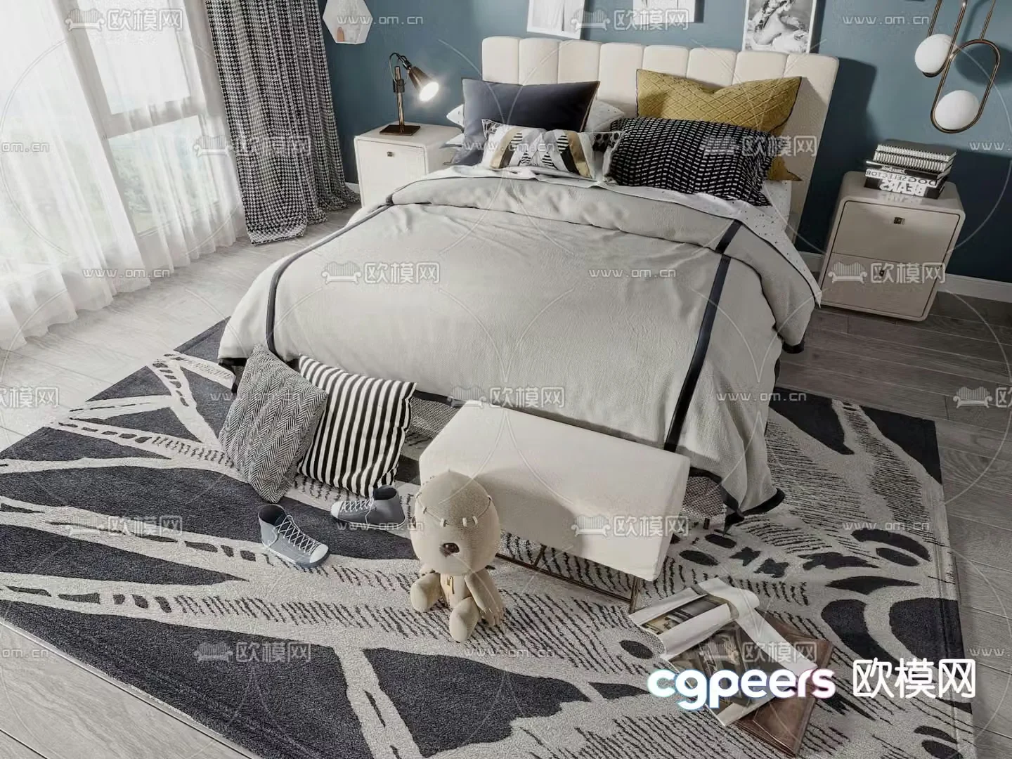 Modern children’s bed 3d model
