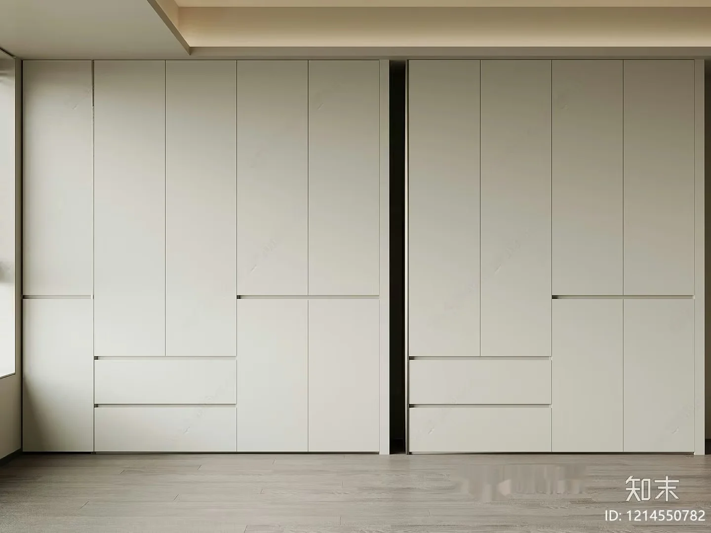 Modern White Wardrobe 3D Model – 15104 – VRAY Render