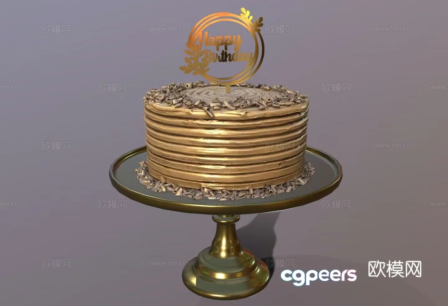 Food and drink Cream cake Chocolate cake Double layer cake Birthday cake 3d model