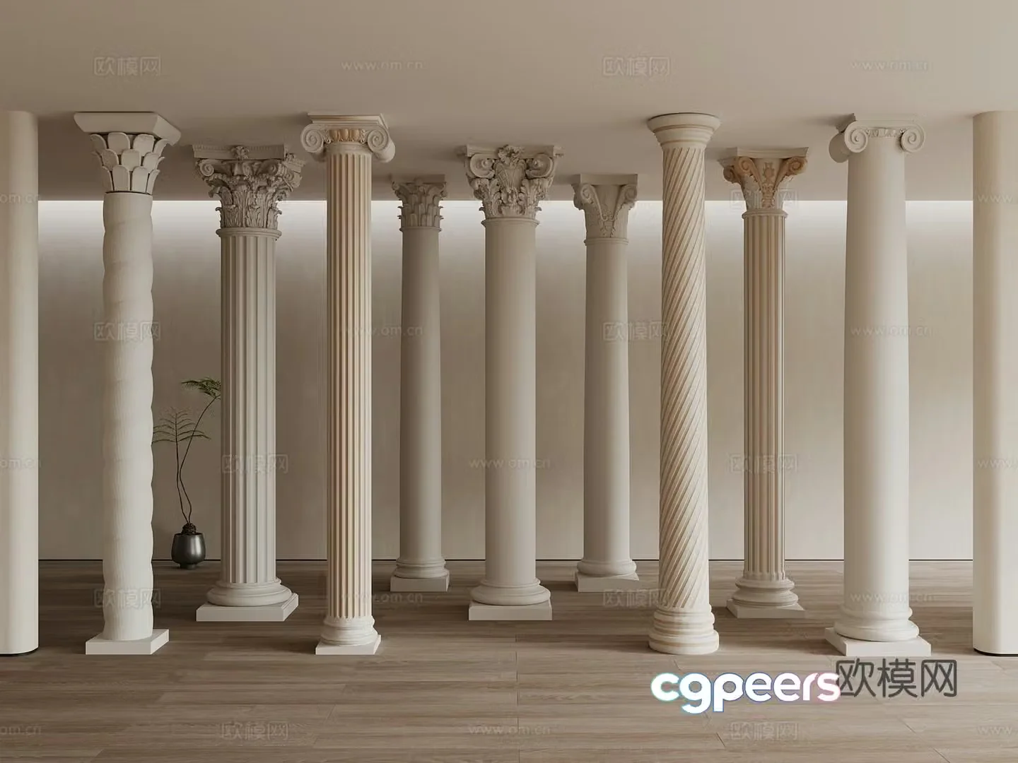 European column Roman column Simple European column Gypsum column 3D model
