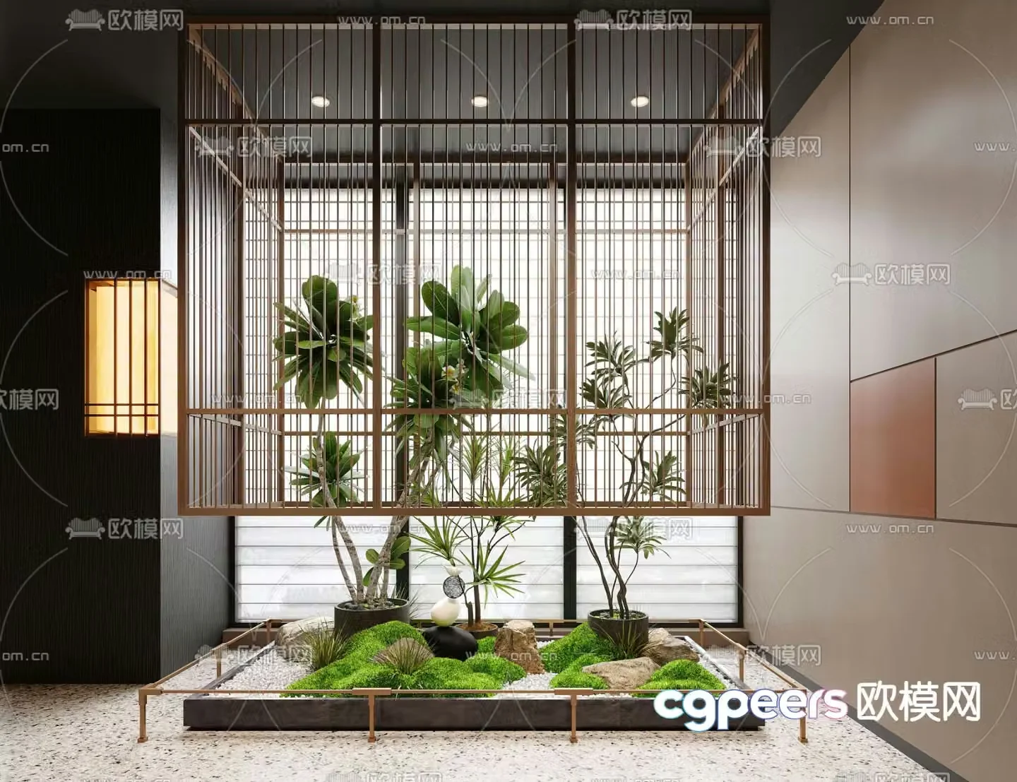 Indoor landscape plant landscaping moss pile 3d model