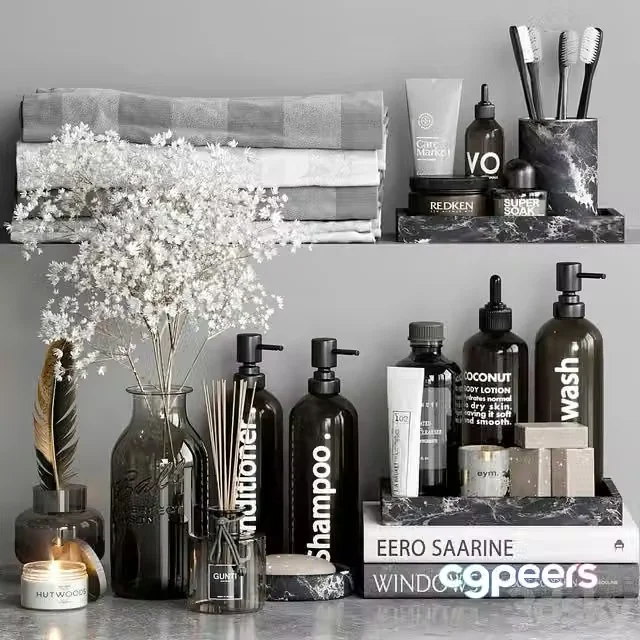 3ds Max Free – Bathroom accessories 19 with fragrances and flowers