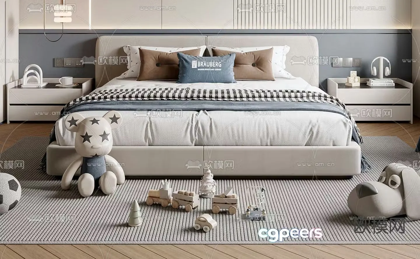 children’s bed child’s bed double bed 3d model